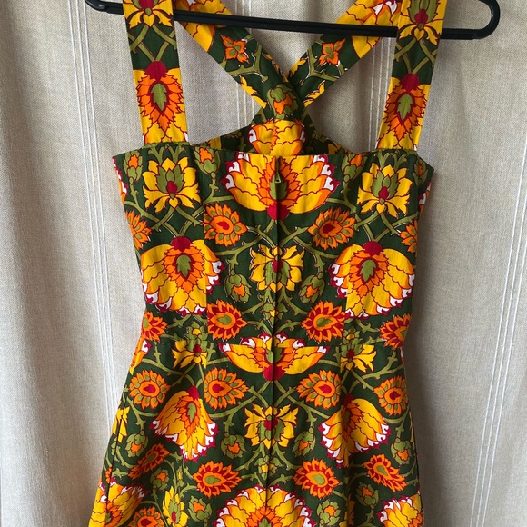 Floral Maxi Dress in Green and Yellow - Picture 6 of 11